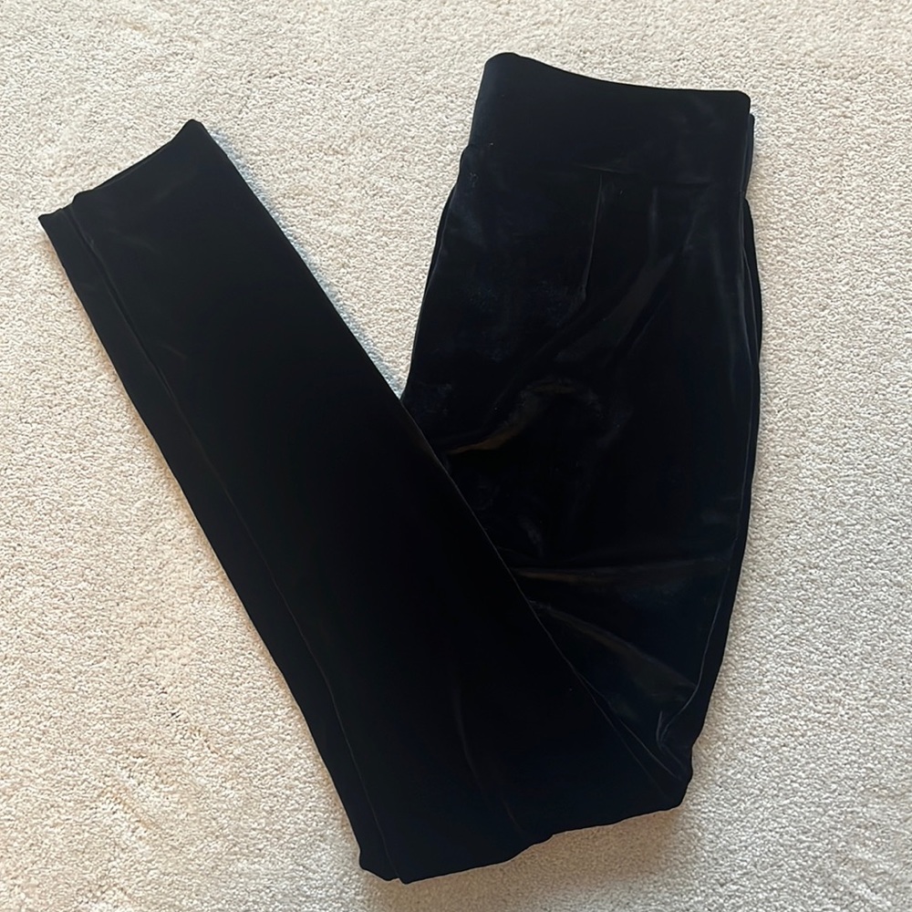 LOFT black velour leggings, size SP